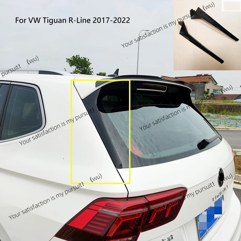 

ZOCI-For VW Tiguan R-Line 2017-2022 Glossy Black ABS 2PCS Car Rear Window Spoiler Side Wing Cover Trim Car Exterior Accessories