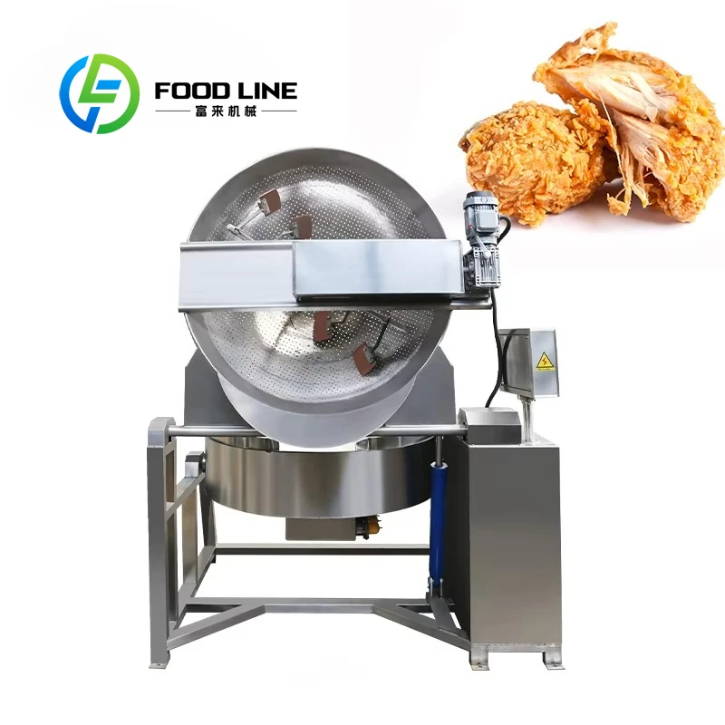 Customized Hot Selling Gas Automatic Tilting Deep Fryer Commercial Industrial Continuous Frying Machine
