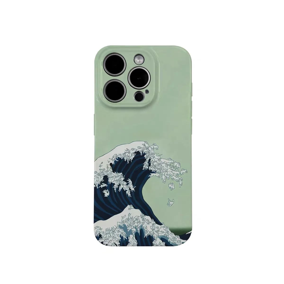 

Ins Korean Green Waves Phone Case for IPHONE 17 Air 16E 15 PROMAX 14 Plus 13 12 MINI 11 PRO 16Plus XR XS MAX Acrylic Phone Cover