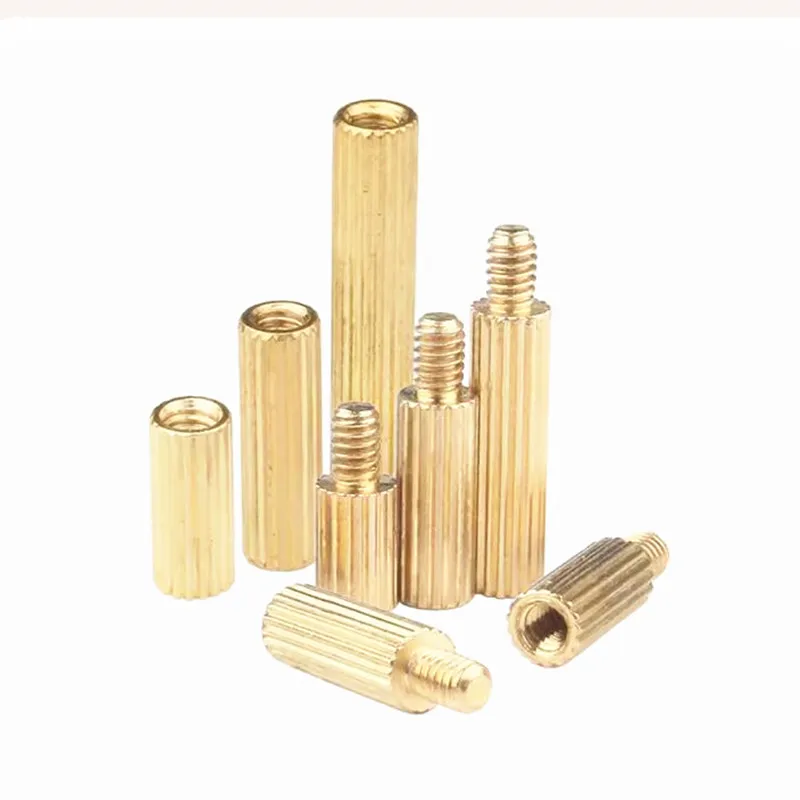 M2 Knurled Brass Round Standoffs Spacer Male Female m2*L Threaded standoff Pillars L=3mm to 40mm