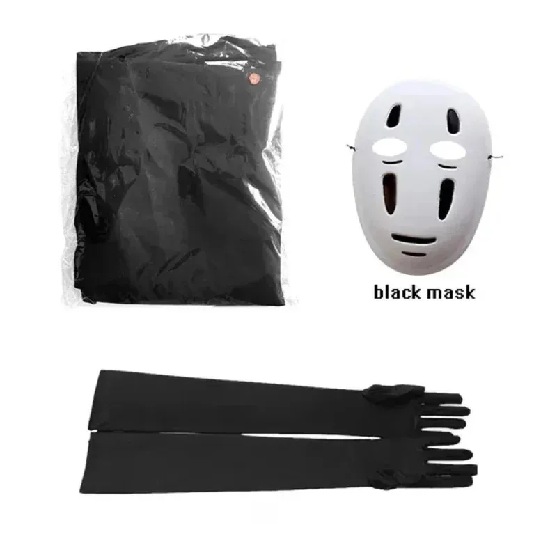 No Face Man Anime Miyazaki Hayao Spirited and Away Kaonashi Cosplay Cloak, full set, Halloween costume, masquerade robe