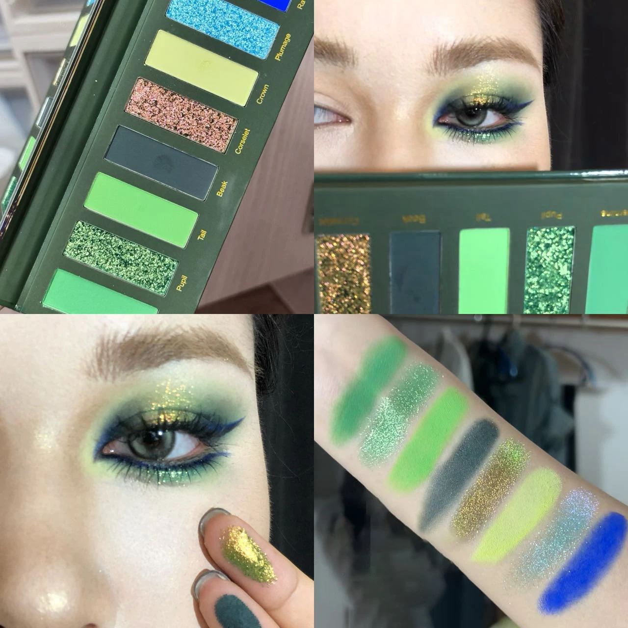 لوحة ظلال عيون مكونة من 8 ألوان غير لامعة بيرليسسينت دخان مستقطب أرجواني ظلال عيون أزرق أخضر لامع لوحة مكياج للهالوين