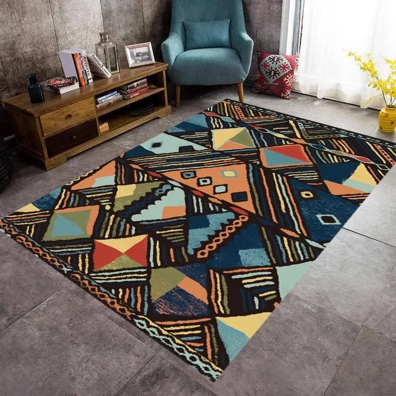 

Nordic Retro Living Room Carpet Moroccan Style Large Area Coffee Table Non-slip Rug Bedroom Bedside Cloakroom Soft Floor Mat 러그