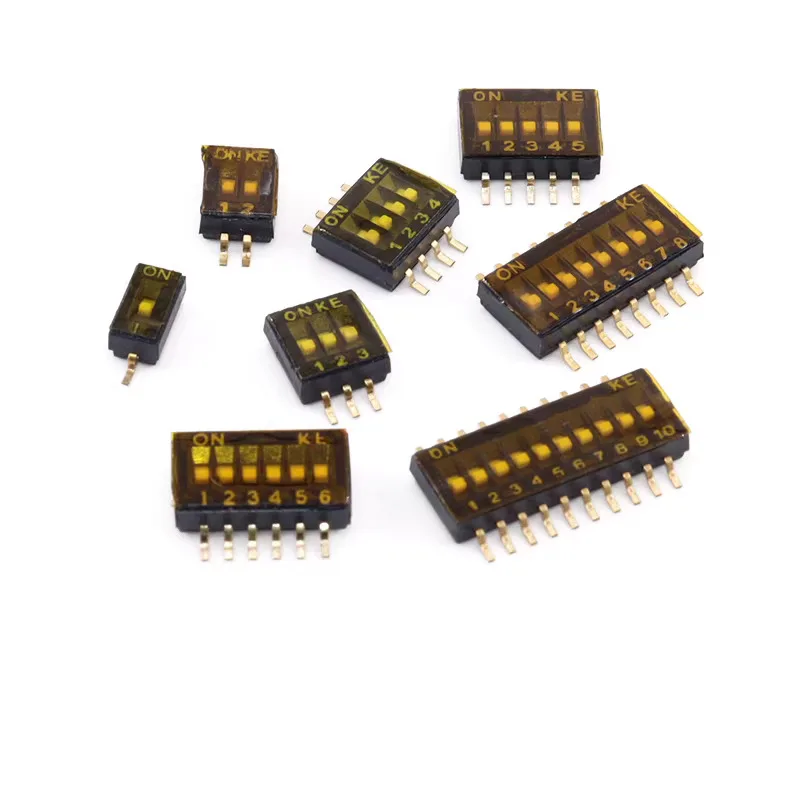 5Pcs 1.27mm Pitch Dip Switch SMD SMT Slide Type Switch 1/2/3/4/5/6/8 Position