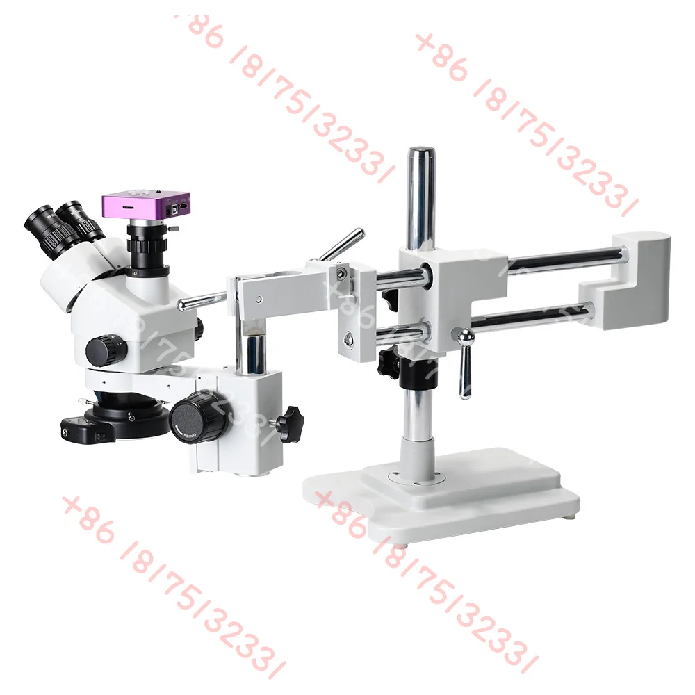 

3.5-90X 51MP Double Boom Arm Stereo Zoom Industrial Trinocular Microscope Set for Manufacturing PCB& Watch Repair