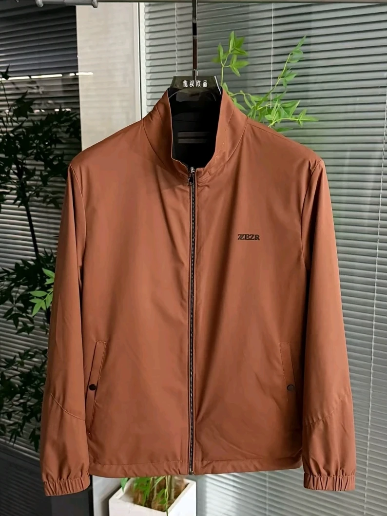 

Spring New Men's Double-Sided Wear Outdoor Jaet High Quali Faionable Versatile Adstrative Sle Stand Fit Long S...