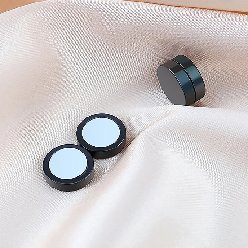 1/16 Pairs Magnetic Stud Earrings Men Stainless Steel Non-Piercing Cross Dangle Hoop Earrings Unisex CZ Magnet Clip on Earring