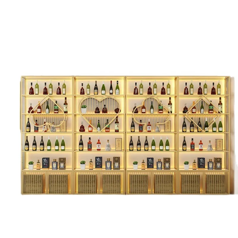 Display stand Commercial wine creative luminous wrought iron floor-to-ceiling wine rack