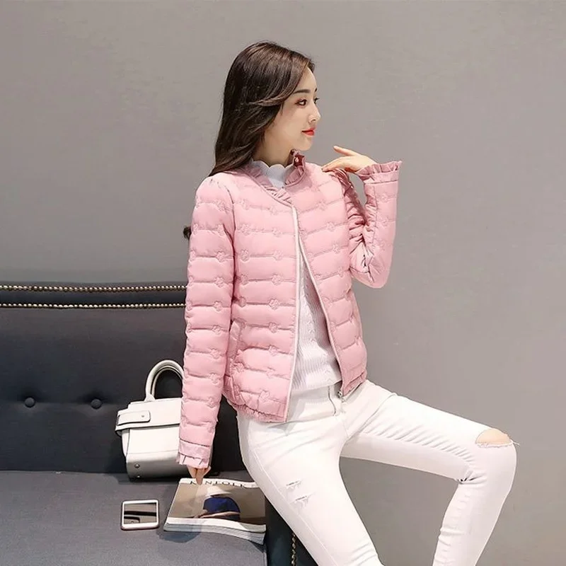 Chaqueta acolchada de algodón para mujer, abrigo fino y ligero, versión coreana, novedad de 2021