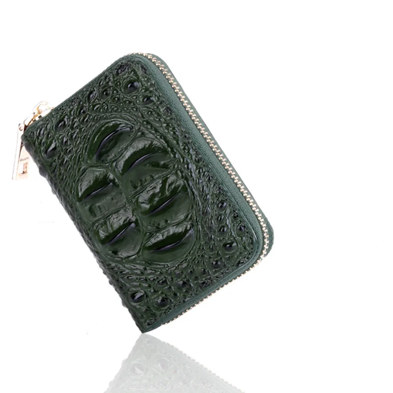 New High-grade Women Zipper Multi Function Billfold Genuine Leather Business Mini Student Purses Multiple Card Positions Wallet