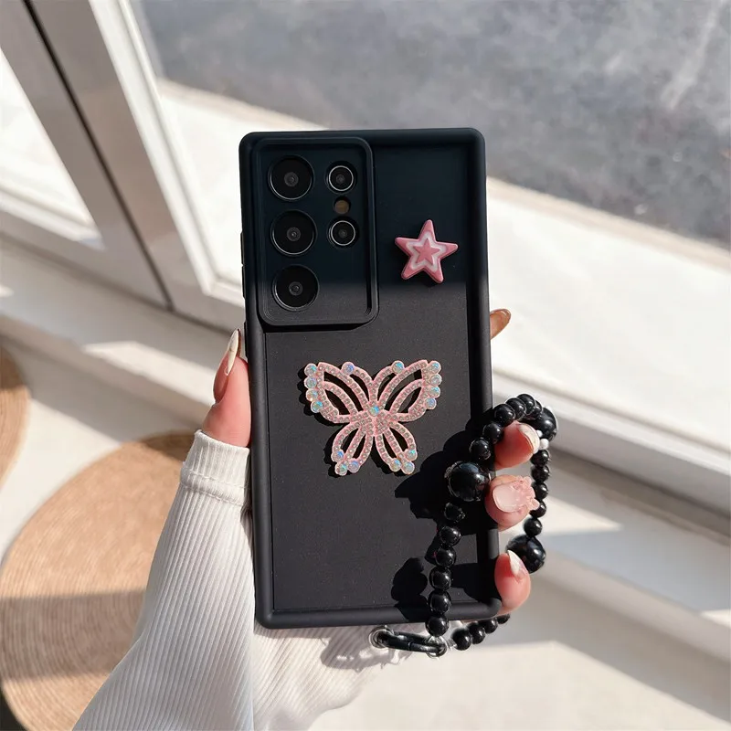 蝶ロープチェーンソフト電話ケース OPPO A98 A96 A95 A94 5 グラム A93 A92 A91 A40M A80 A79 A78 A77 A76 A74 A73 A72 2020 A77S ケース