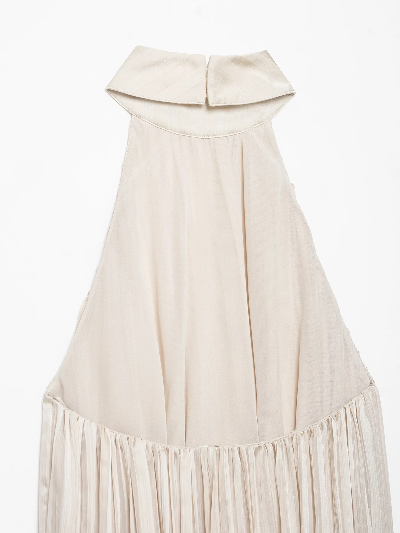 KONDALA Schickes Beige Sexy 2026 Damen-Top Sommer Neckholder-Plissee-Top Elegantes Rückenfreies Modisches Ärmelloses Damen-Oberteil – Detail 5