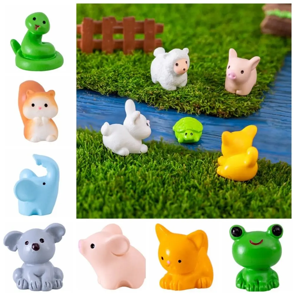 Cat Duck Sheep Squirrel Frog Turtle Animals Micro Landscape Ornaments Cute Realistic Zodiac Animals Miniatures Handmade