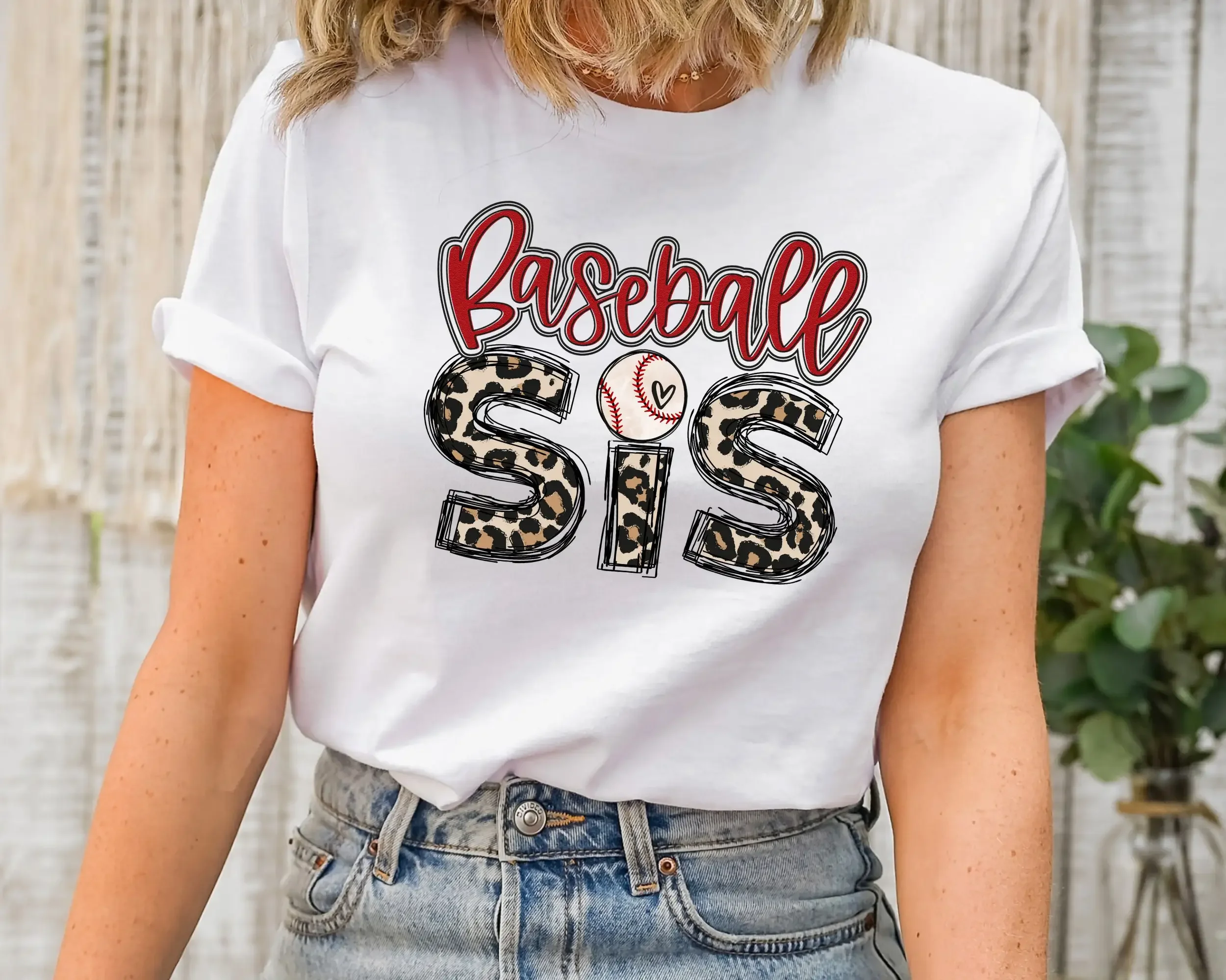 Baseball Sis T-Shirt Softball Schwester Fan Kleiner Liebhaber