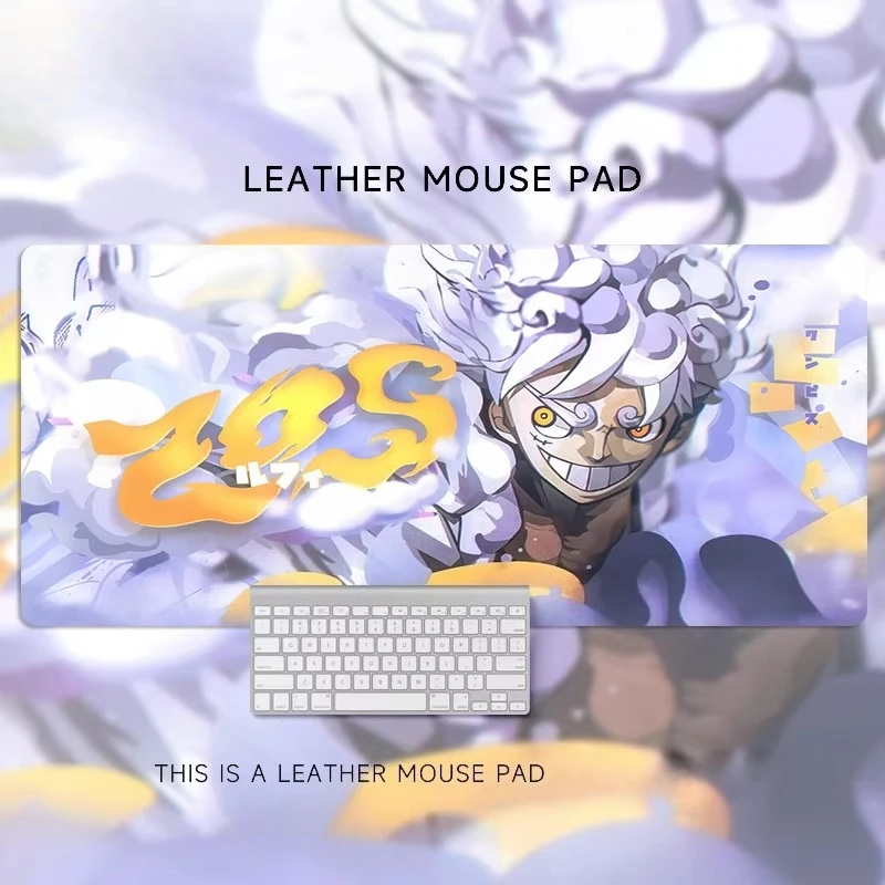 Large Size Anime Two-dimensional Office Computer Desk Workstation Desk Keyboard Pad One Piece Luffy 5-speed Leather Mouse Pad