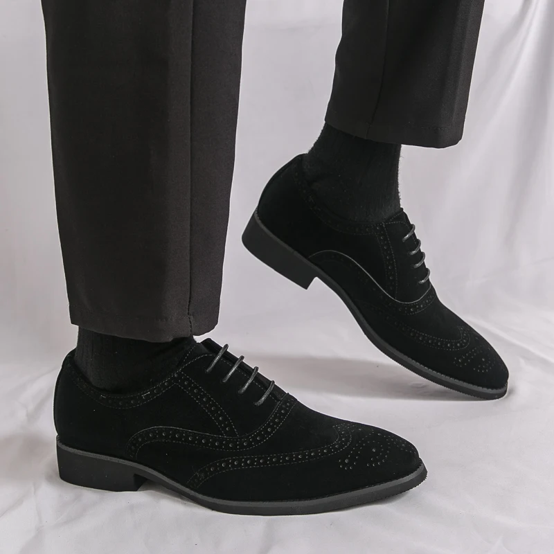 العلامة التجارية الأعمال حفل زفاف أحذية من الجلد الرسمي جودة البقرة المدبوغ لينة مريحة المتسكعون في الهواء الطلق وأشار أحذية قيادة رجالية #6