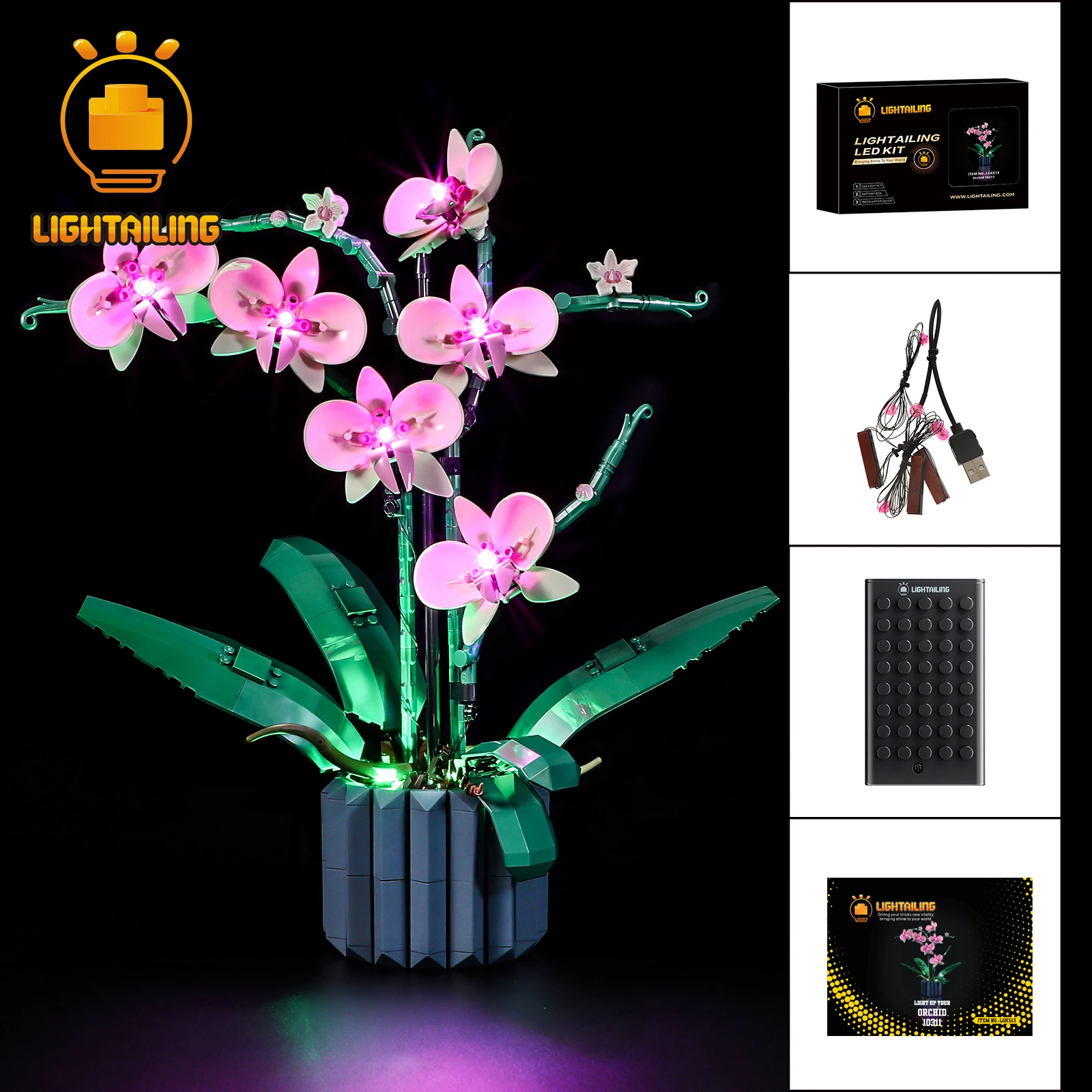 

LIGHTAILING LED Light Kit for 10311 Orchid Building Blocks Set (NOT Include the Model) Bricks Toys for Children