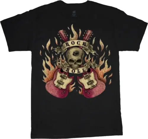 Skull Guitar T-shirt Graphic Tees Clothing Apparel Mens Gifts