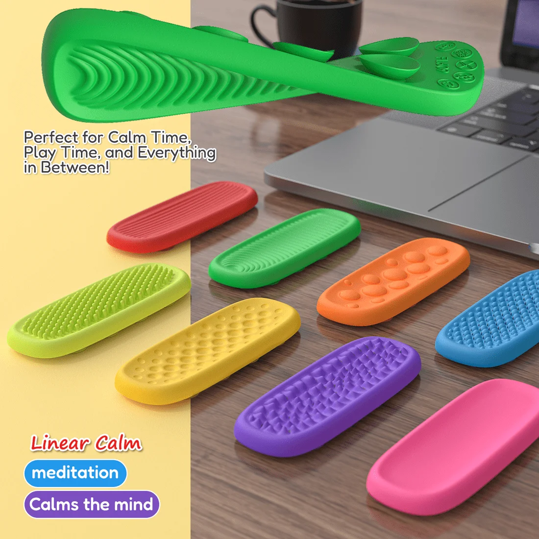 Silicone Sensory Strip Fidget Toys Kids Autism Decompression Calming Fidgeting Toy Adults Stress Desk Anxiety Relief Sensory Toy