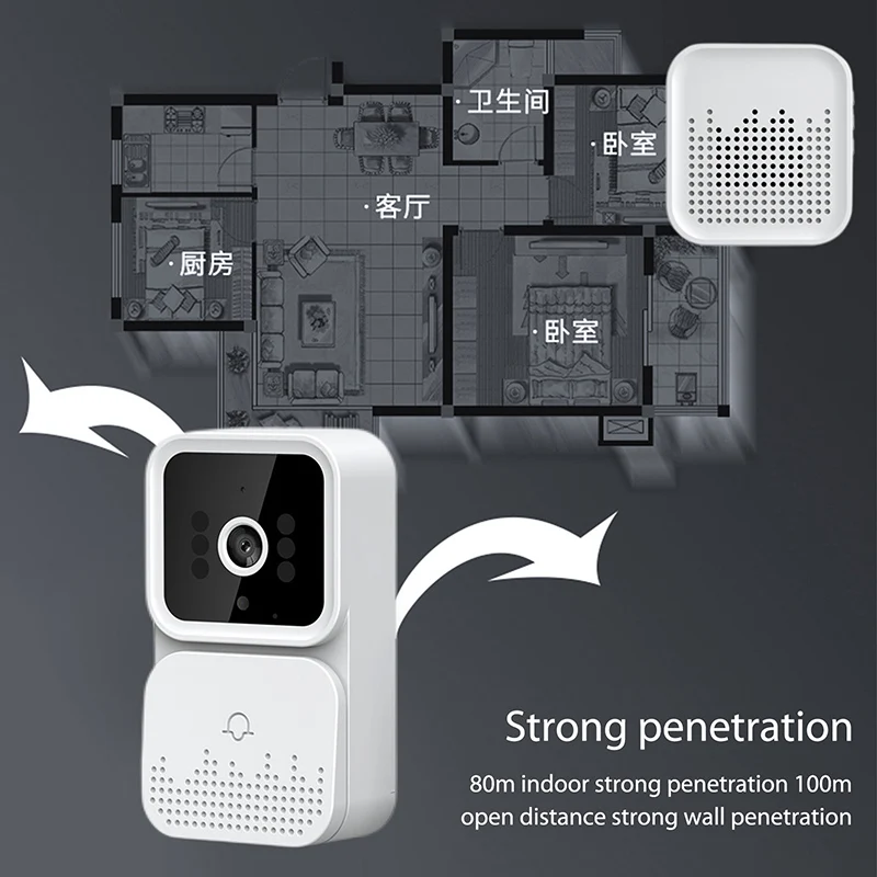 M6 Electronic Wireless WiFi Doorbell Smart Video Doorbell Digital Visual Intercom Smart Door Bell Home Security Camera