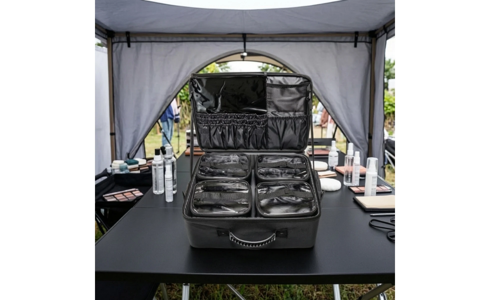 Rolling Makeup Case Hard-Sided Makeup Case with Wheels Cosmetic Trolley with Wheels Retractable Sturdy for Beauticians Rolling Makeup Case Hard-Sided Makeup Case with Wheels Cosmetic Trolley with Wheels Retractable Sturdy for Beauticians
