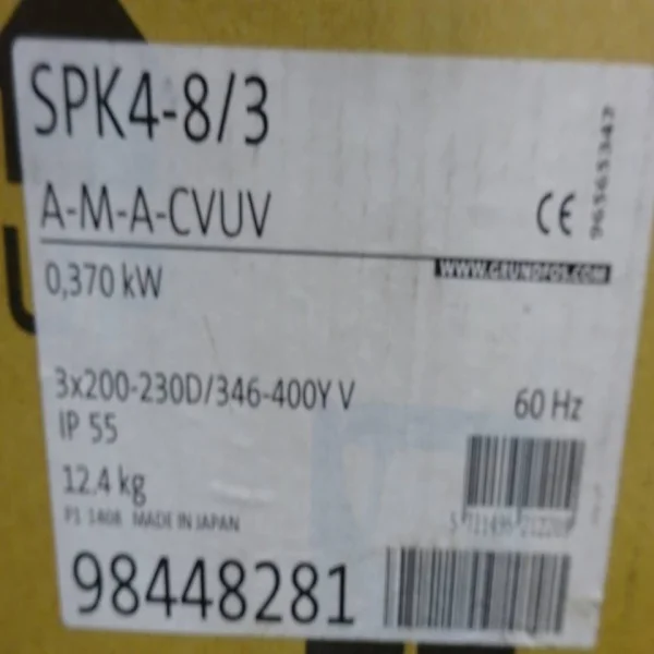 

Spk4-8/3 A-m-a-cvuv Coolant Pump Factory Stored Item Brand New Original Spot Plc