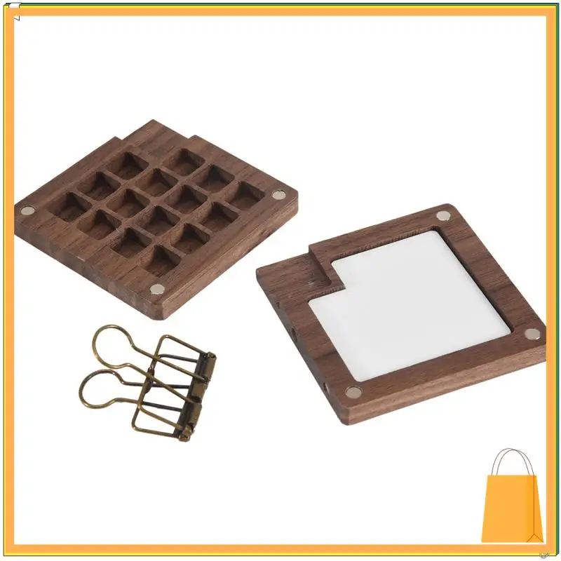 

L52A-Portable Watercolor Palette, 15 Color Sketchbook Palette, Wooden Palette Box, Travel Paint Palette (Without Colors)