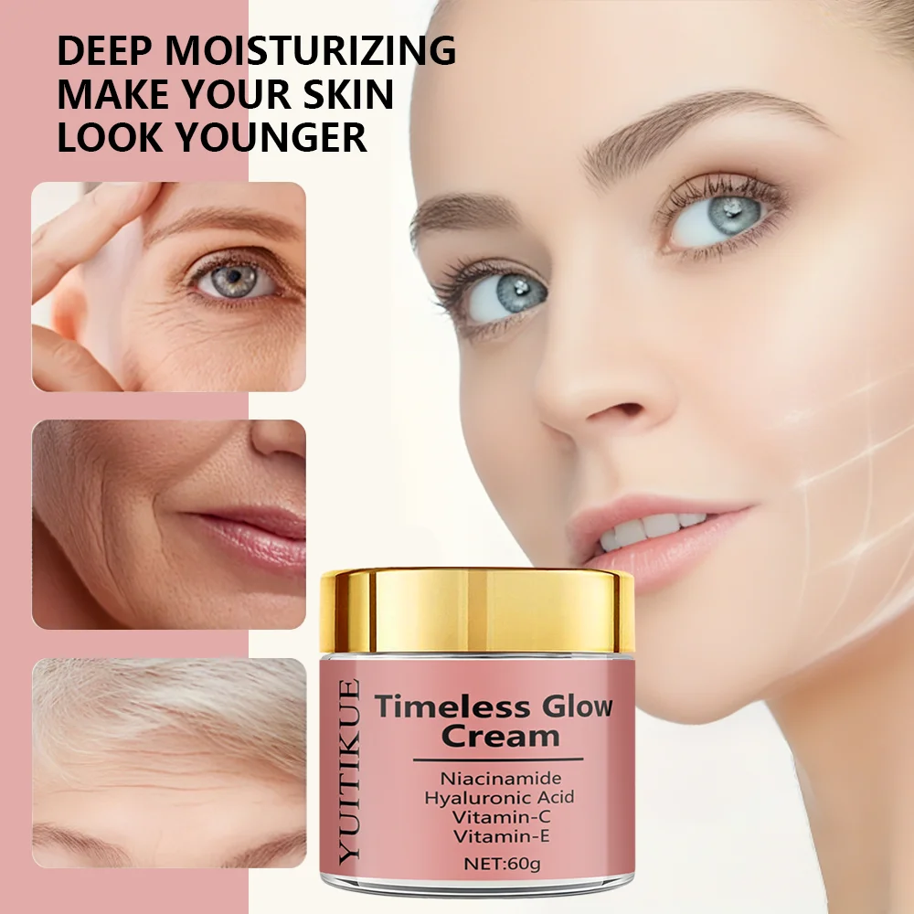 كريم توهج خالد 60 جرام - كريم وجه مضاد للشيخوخة، رفع، ثبات ومرطب، مع النياسيناميد، فيتامين C، E وحمض الهيالورونيك