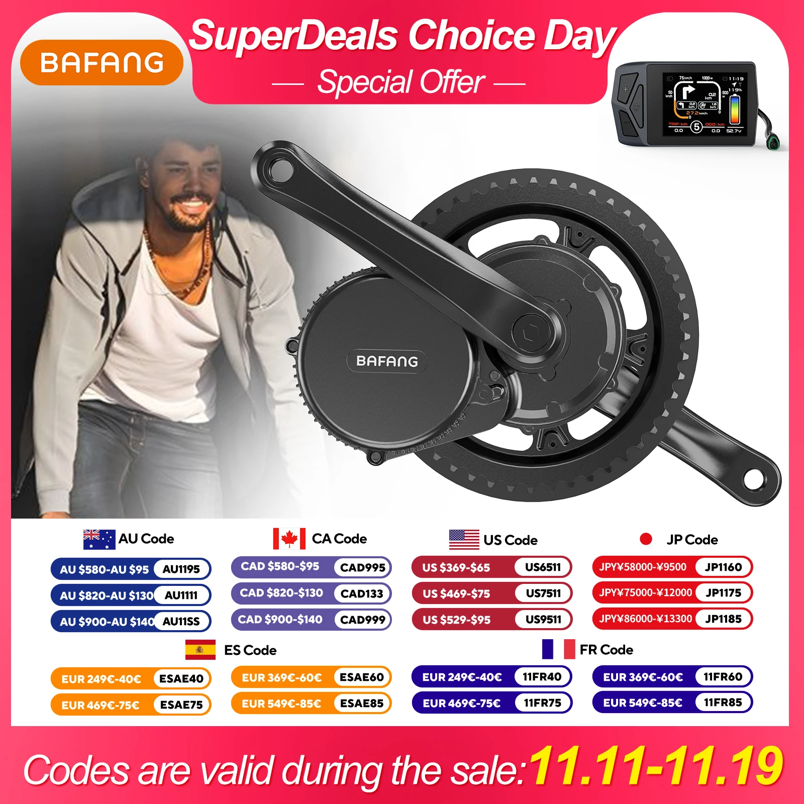 

CN BAFANG Motor 48V 750W BBS02B M615 M325 M215 Mid Drive Electric Bike Conversion Kit 1000W 250W 500W 350W Motor BBSHD BBS01B