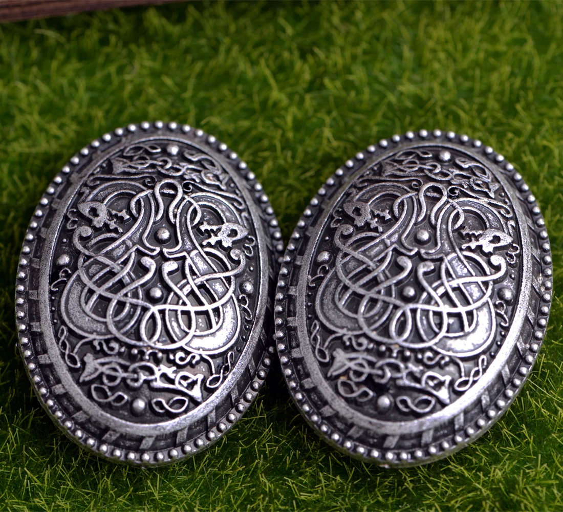 LANGHONG 10pcs Viking Brooch For Women Sweden Dragon Viking Brosch Talisman Jewelry