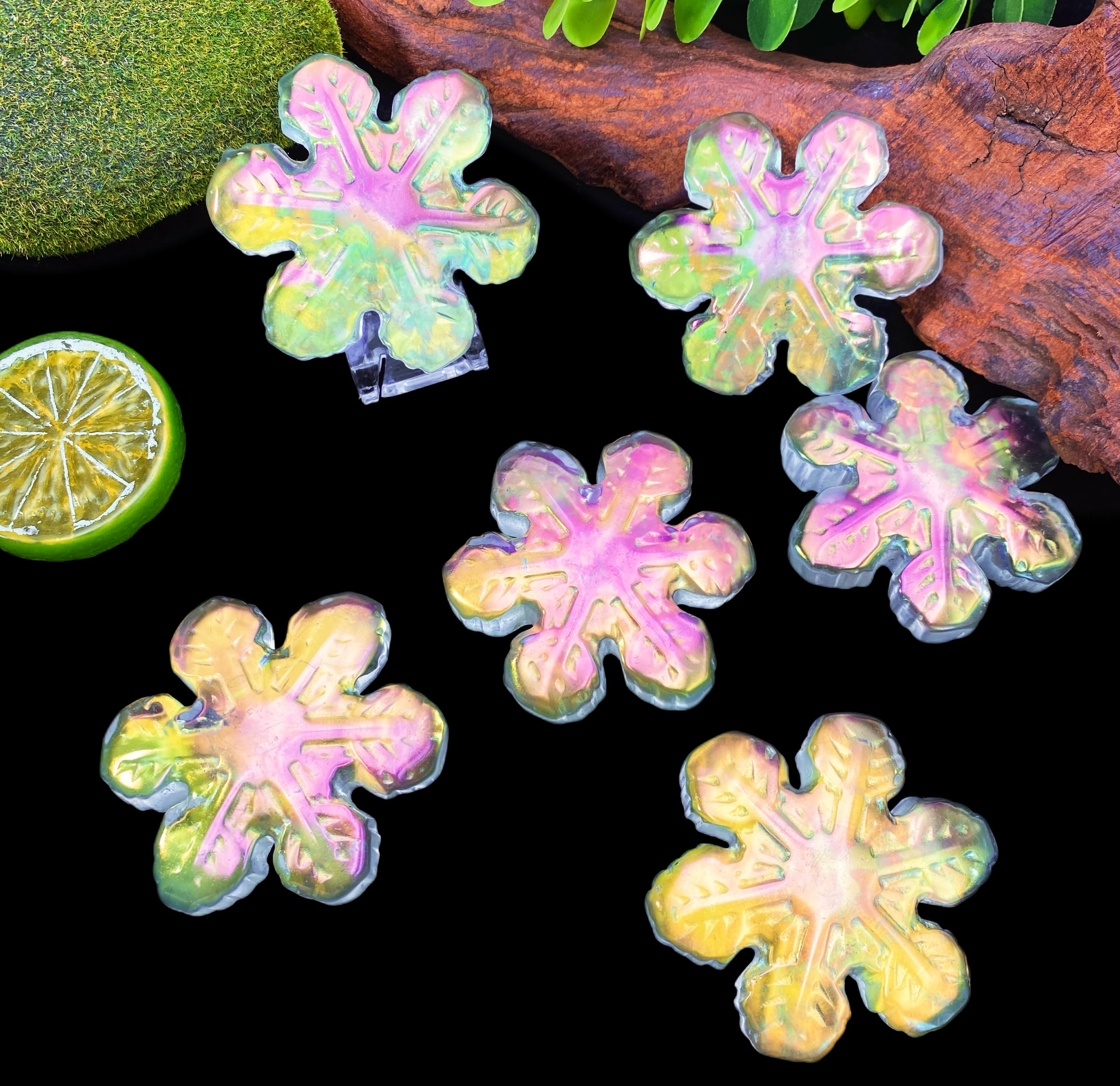 Random 1PC Aura Smelting Snowflake Hand Carved,Home Decor & Gifts,Excellent Gifts,Family And Friends Gift,Room Decoration.