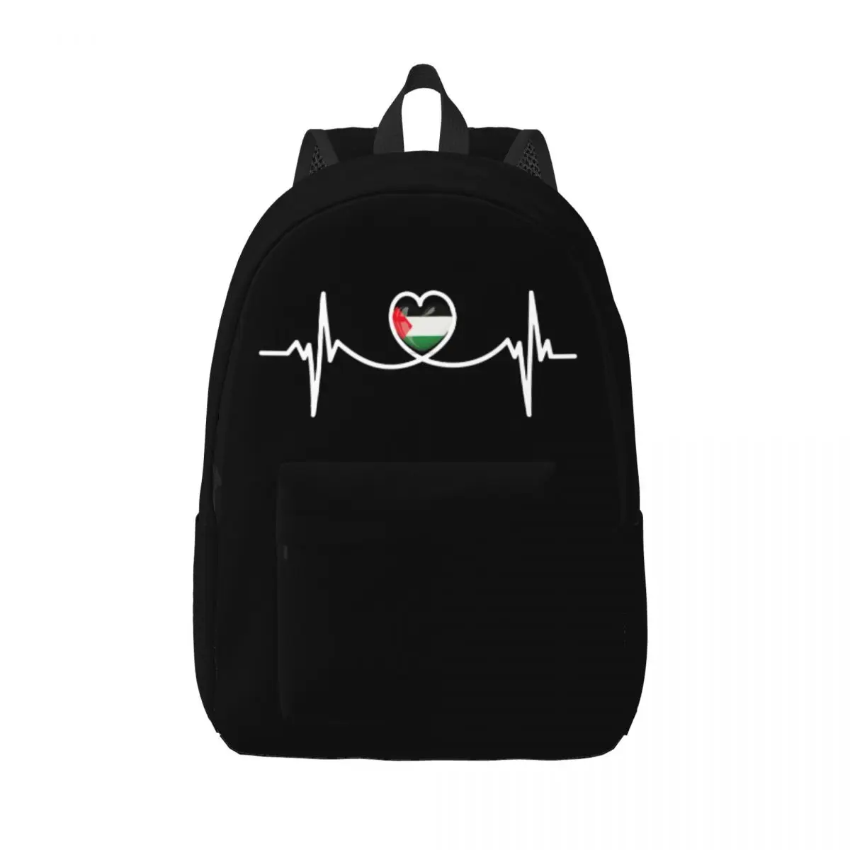 Heart Beat Palestine Palestinian Teenage Backpack Sports Student Business Daypack for Men Women College Canvas Bags