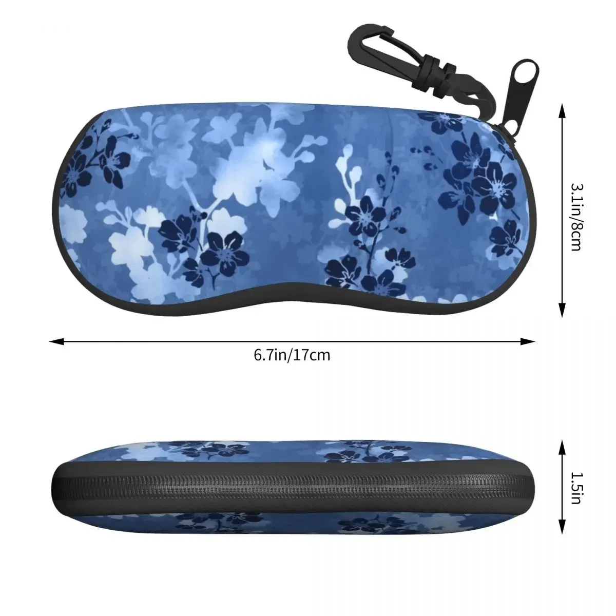 Sakura Blossom In Blue Eyeglass Glasses Case Women Men Soft Floral Cherry Blossom Sunglasses Protective Pouch