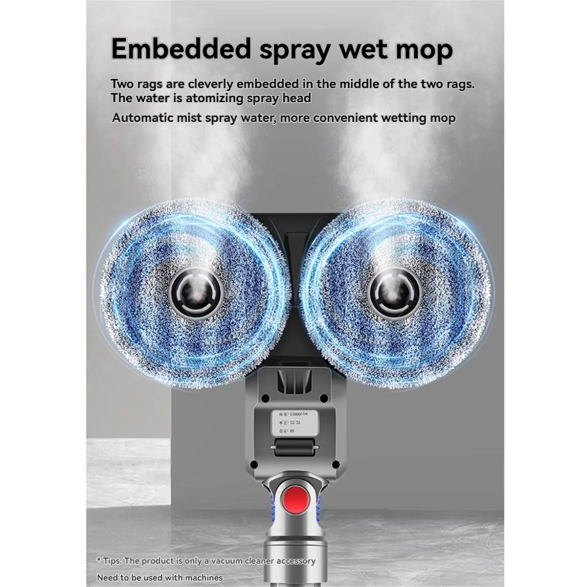 

A66Z Electric Floor Mop Head for Dyson V7 V8 V10 V11 V15 Vacuum Cleaner Attachment with 4 Mop Pads and Switch Lock