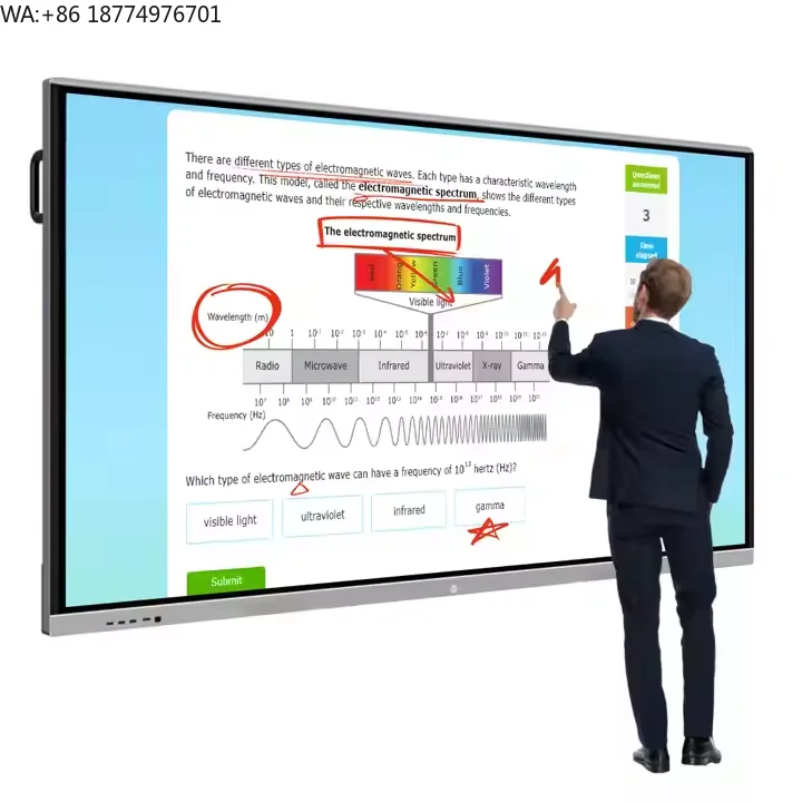 

65 Inch Android 13 40 Point Multi-touch Interactive LCD Electronic Whiteboard Smart Teaching Education Board