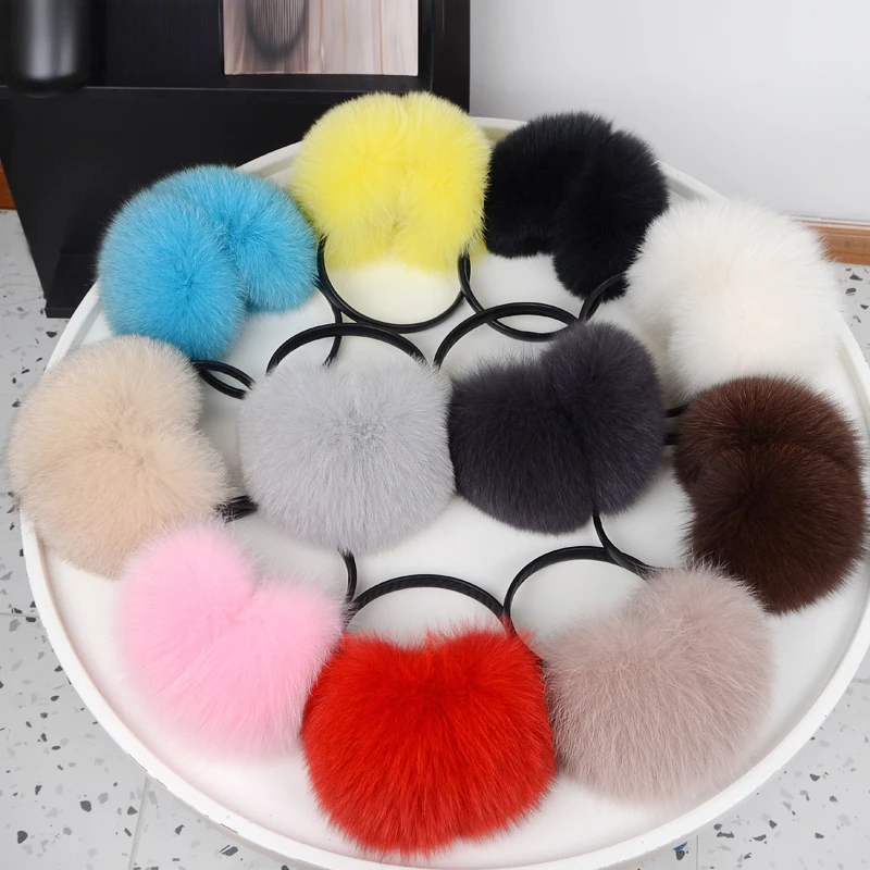 Real fox fur earmuffs retractable ear cover Korean version of fur warm earmuffs autumn and winter plush protect earmuffs