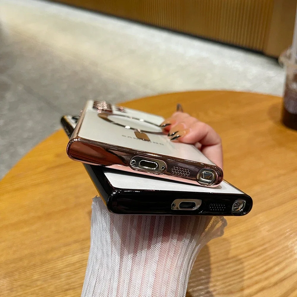 Luxury Plating Magnetic Case For Magsafe For Samsung Galaxy S24 S23 S22 Ultra Plus Accessories Wireless Charging Silicone Cover image 5