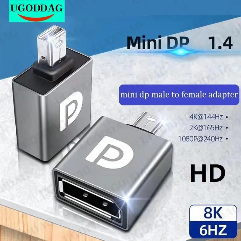 Переходник Mini Displayport-Displayport 8k DP1.4 8K @ 60Hz DP Mini Male-DP Female