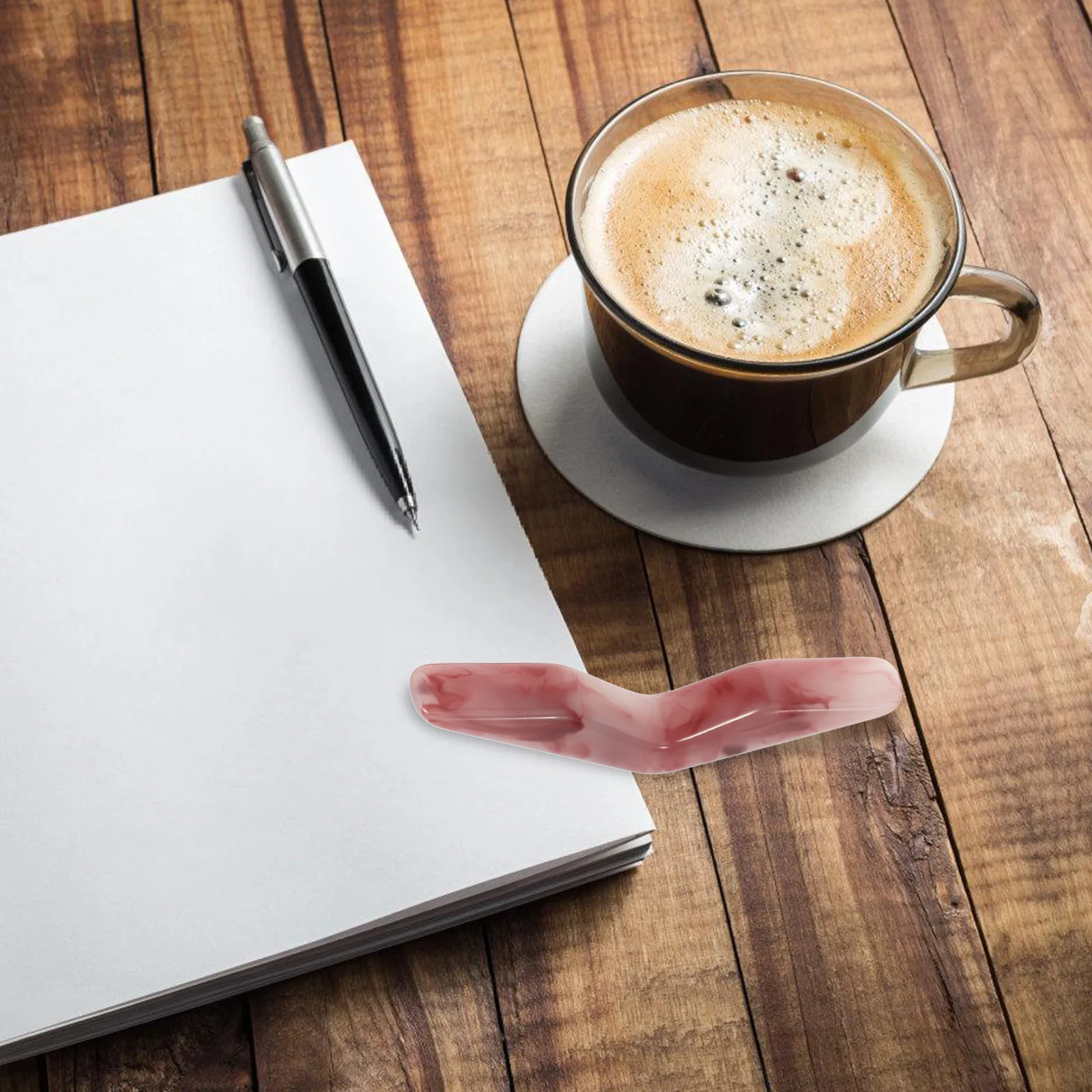 

Pink Resin Thumb Book Holder Lightweight Portable Page Spreader Bookmark Device for Students Reading Supplies Keeps Pages Open