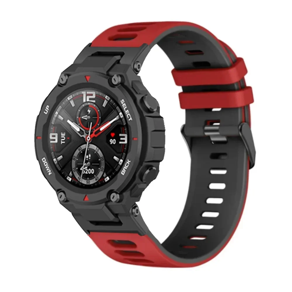 สายซิลิโคนสำหรับ huami amazfit สร้อยข้อมือสมาร์ทวอท์ช T-Rex Pro สายรัดข้อมือเปลี่ยนได้สำหรับ amazfit trex/trex 2
