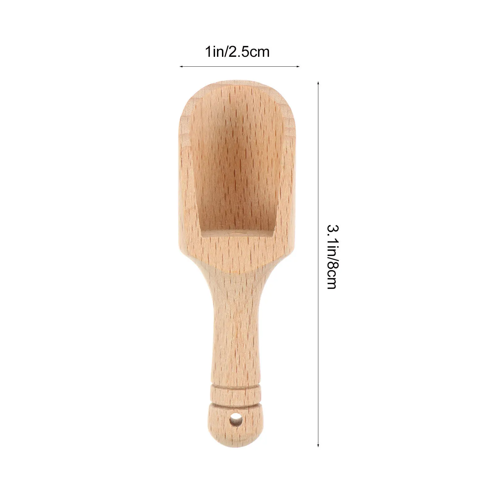 4Pcs Natural Wood Scoop Eco Friendly Biodegradable Mini Scoop for Bath Salt Tea Coffee Beans Flour Sugar Candy Detergent