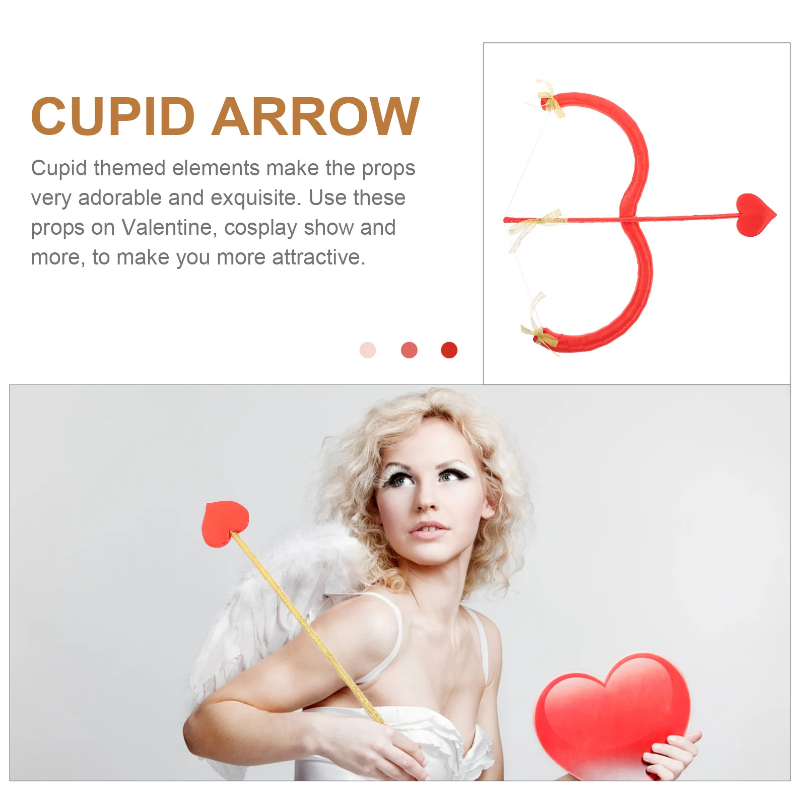 

1 set 1 Set Cupid Bow Arrow Reusable Valentine Party Photo Prop Valentine Cupid Costume Cosplay Costume Accessory Decor Event