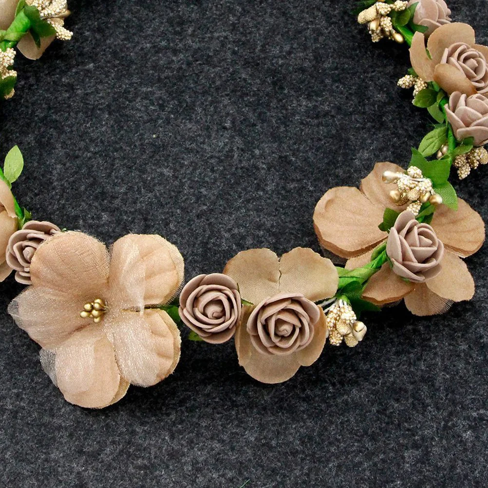 

Floral Headpiece Bridal Hair Accessories Headb Girls Flower Wreaths Durable Wedding Photography Travel Simulation