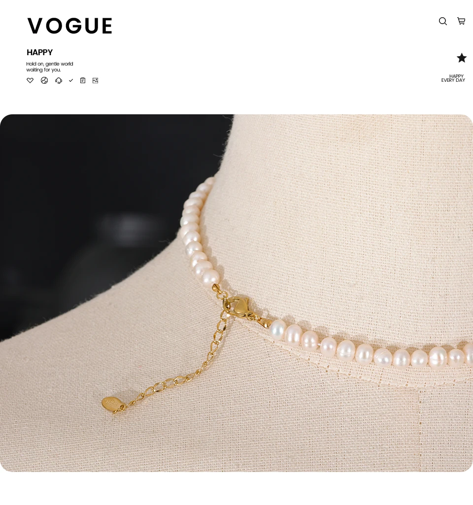 Yhpup Luxus Süßwasser Natur perlen Perlen Schlüsselbein Halskette Frauen Geschenk Mode Edelstahl wasserdichten hand gefertigten Schmuck – Detail 4