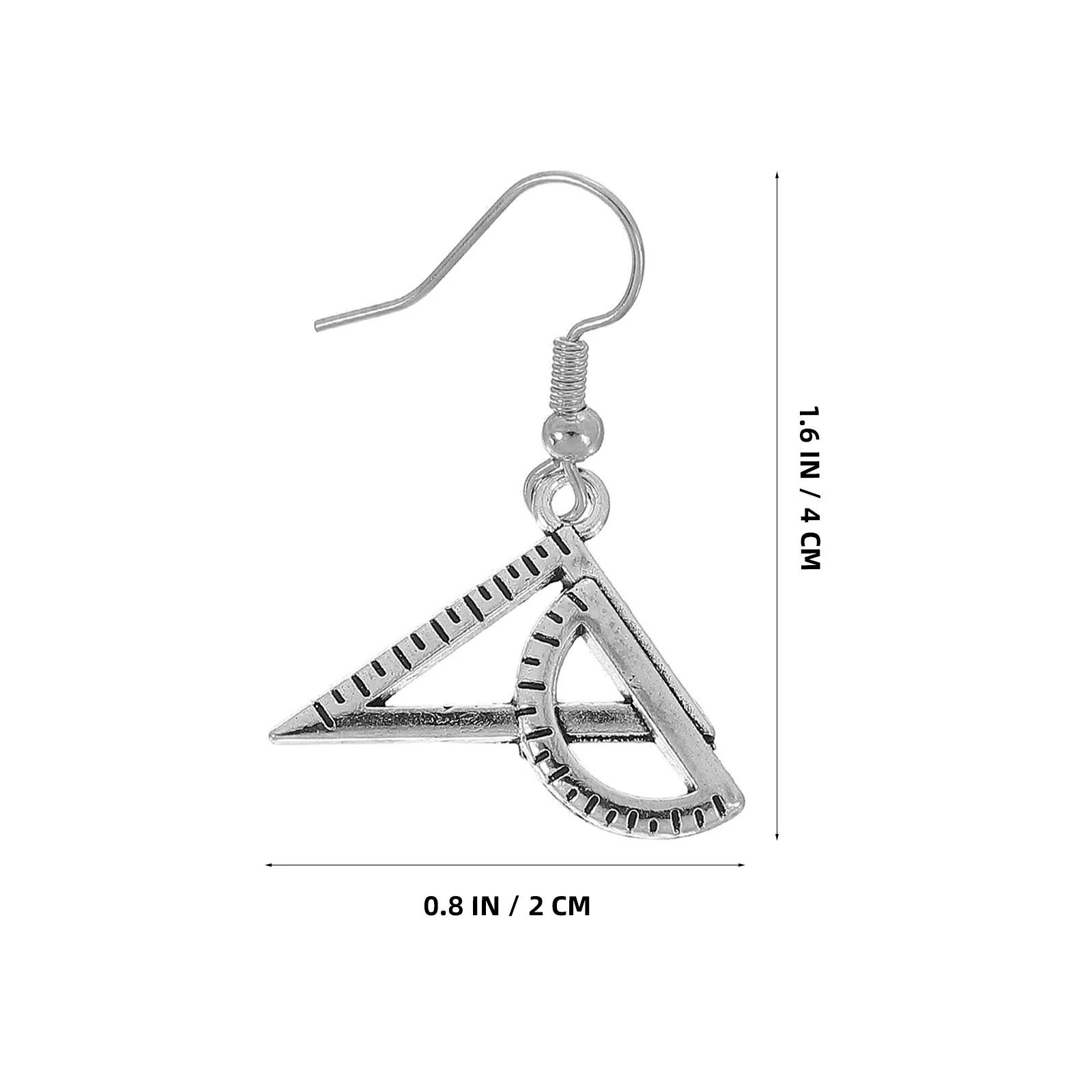 2Pairs Creative Architect Earrings Ruler Compass Dangler Earrings for Unique Jewelry Gift Casual Wear Birthday Graduation