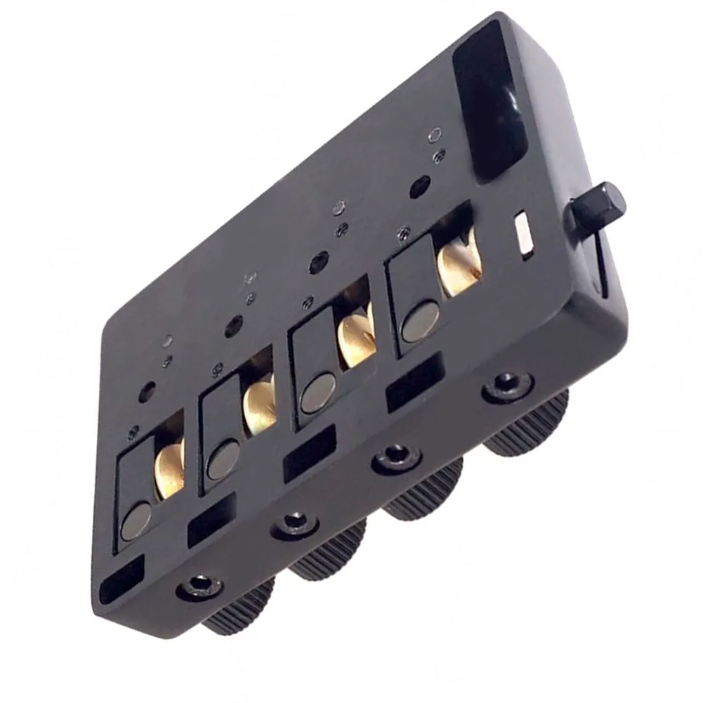 Guitar Part 20MM Black Brass Silver 4String Travel Bass Bridge Accessories Brass Roller Saddle Easy Installation Headless Repair
