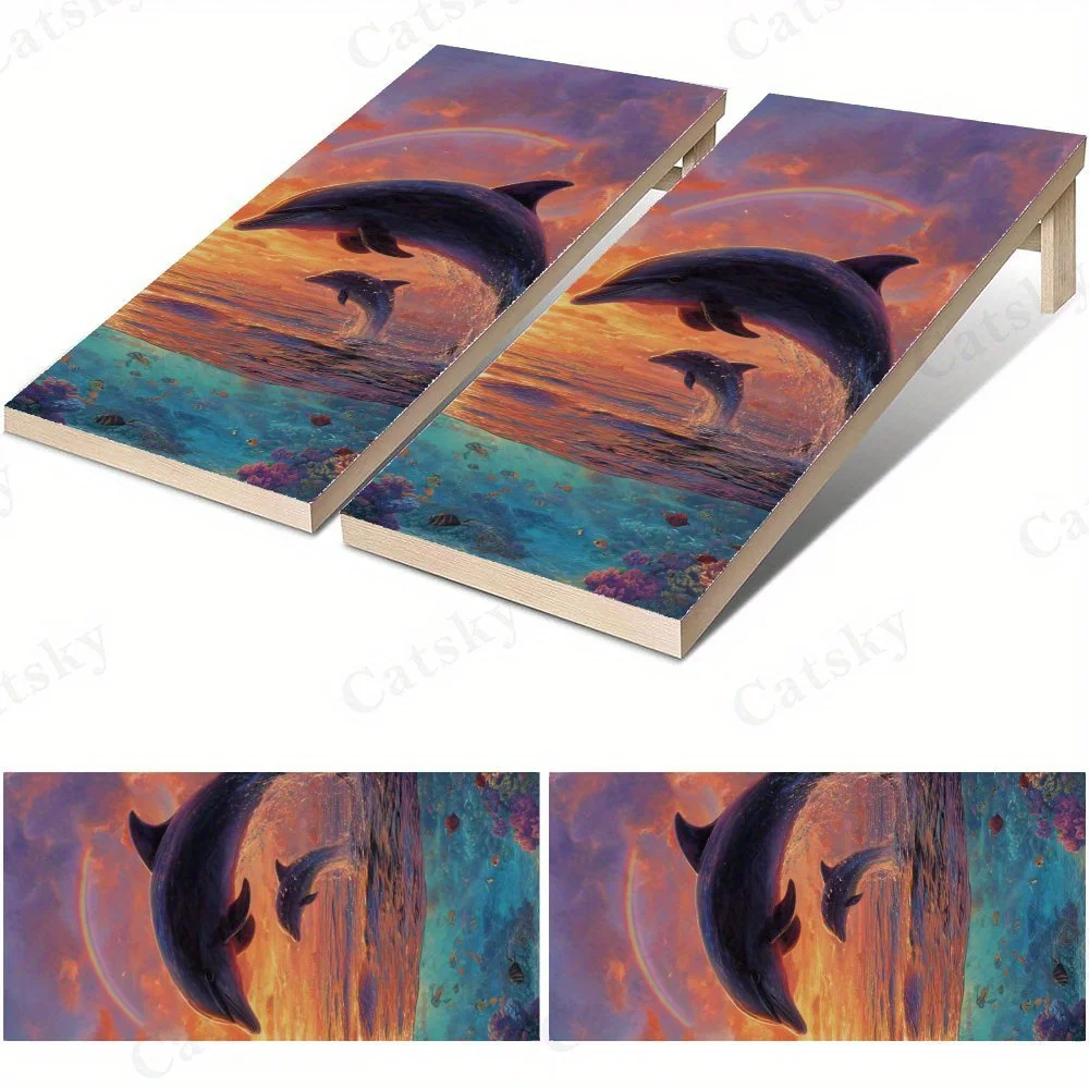 Dolphins Under  Sunset - Sandbag Board for Fitness Training, Heavy-Duty Wear-Resistant Sandbag Boards for Home Gym and Outdoor W