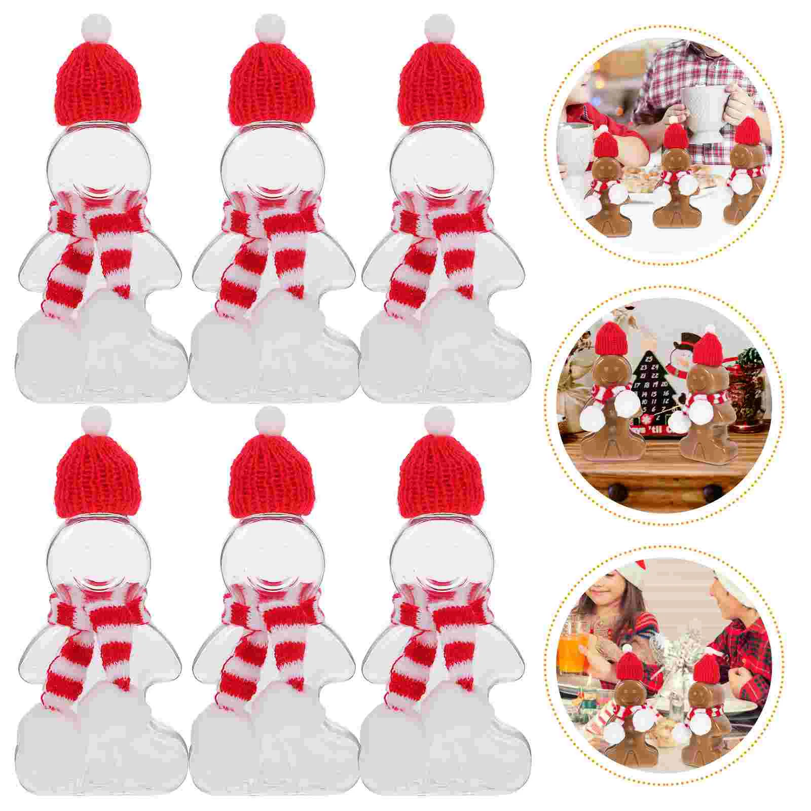 

Gingerbread Man Drink Bottle Christmas Wrapping Bottles Cookie Jar Light Bulb Jars Empty Beverage Plastic