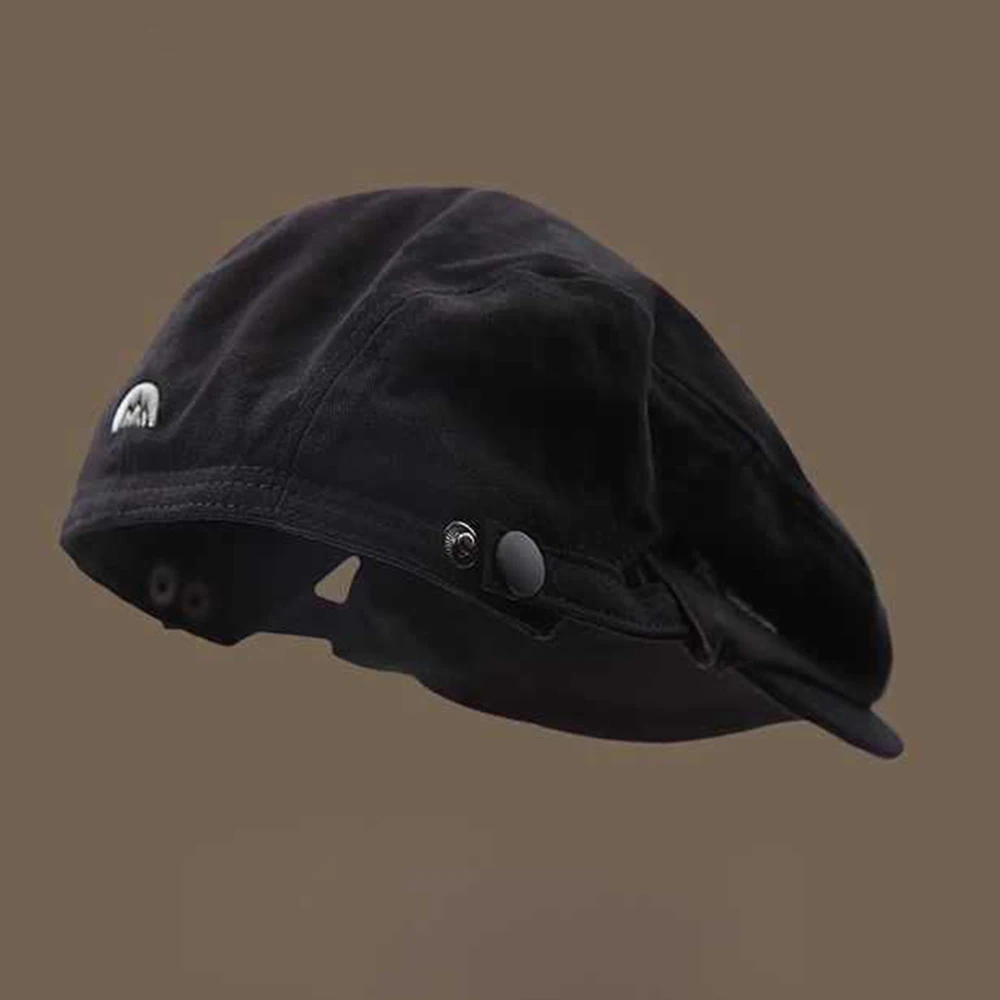 Frühling Sommer Bestickte Baskenmütze Vintage Vorne-und-Weiterdrückbare Newsboy-Kappe Weiche Baumwoll-Flachmütze für Draußen – Detail 3