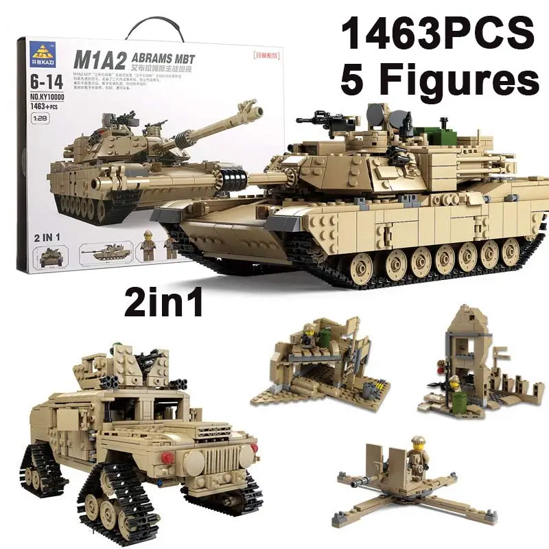 

1463 шт. 2 в 1 гусеничный Hummer военный M1A2 тактический танк строительные блоки с 5 фигурками солдата кирпичи игрушки подарки для мальчиков и детей